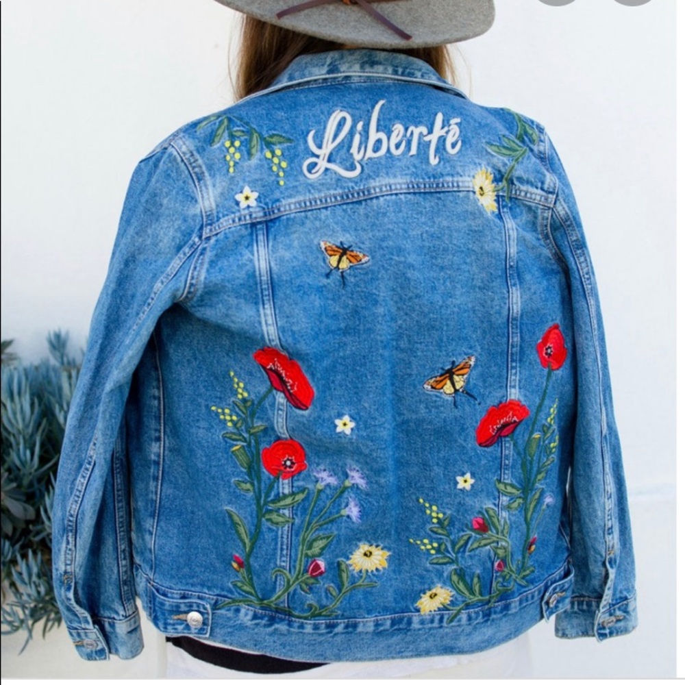 Embroidered denim jacket